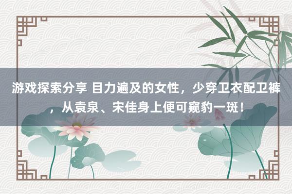 游戏探索分享 目力遍及的女性，少穿卫衣配卫裤，从袁泉、宋佳身上便可窥豹一斑！